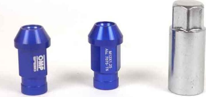 OMP-Set OMP-Muttern 7075 40 mm M14 x 1,50 20 Stück Blau