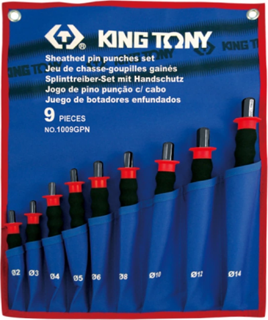 King Tony Nadelausdreher-Set mit Gummigriff, 9-teilig, 2–14 mm, King Tony