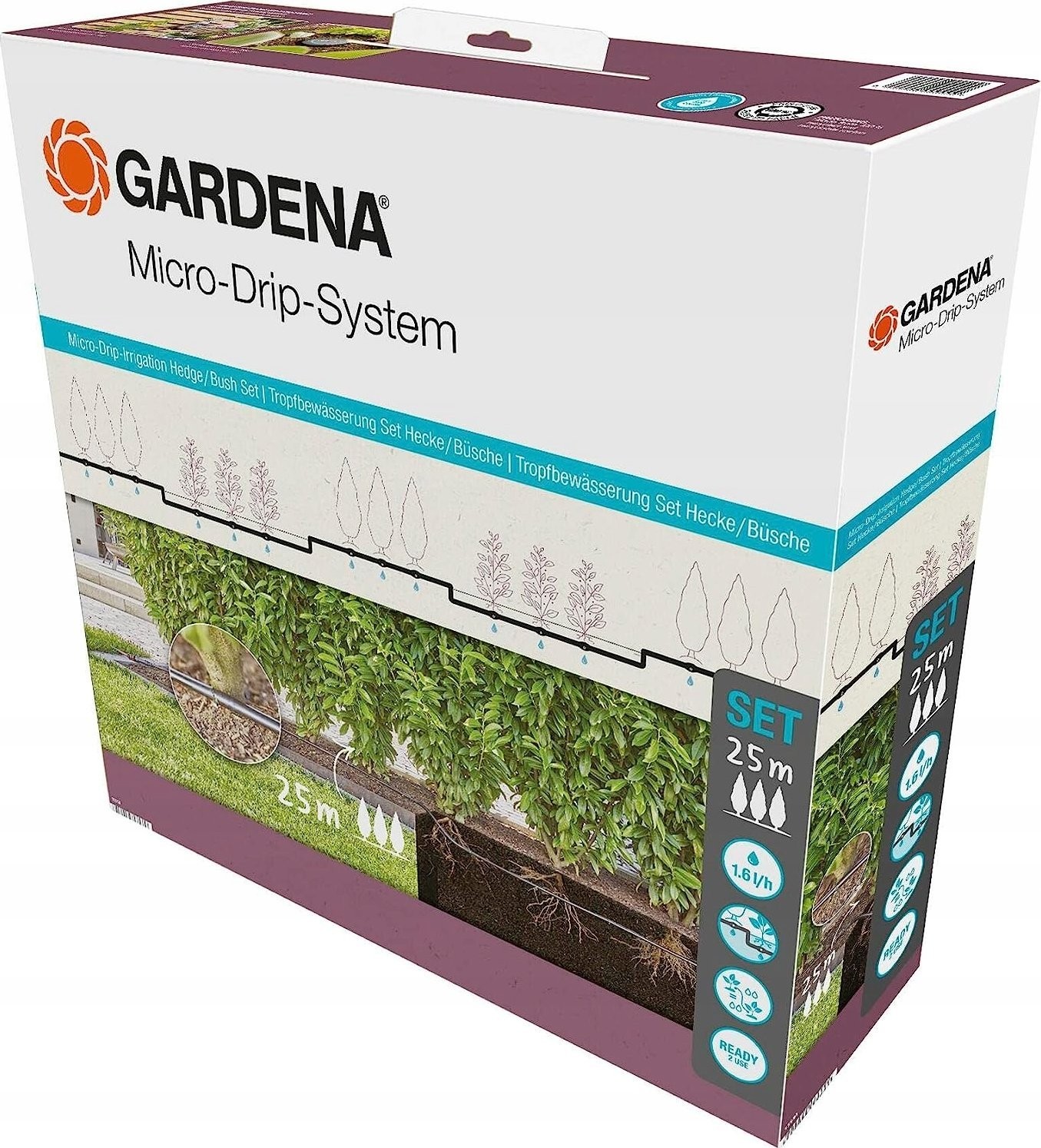Gardena Gardena MDS Tropfrohr 1,6 l/h, für ober- und unterirdische Verlegung, 50 m