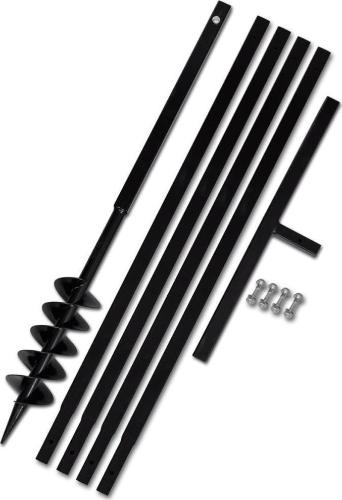 vidaXL Erdbohrer mit Griff, 100 mm, ausziehbar, 5 m, Stahl
