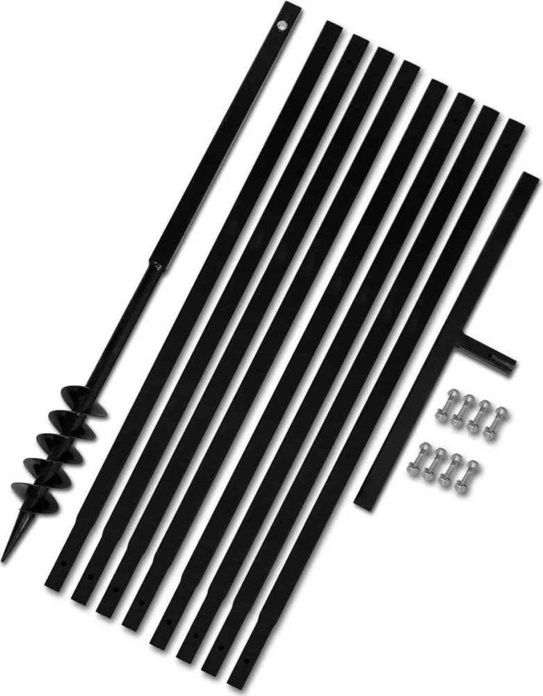 vidaXL Erdbohrer mit Griff, 80 mm, ausziehbar, 9 m, Stahl