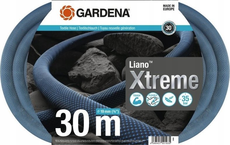 Gardena GARDENA Textilschlauch Liano Xtreme 3/4", 30 Meter (dunkelgrau/orange, Modell 2023)