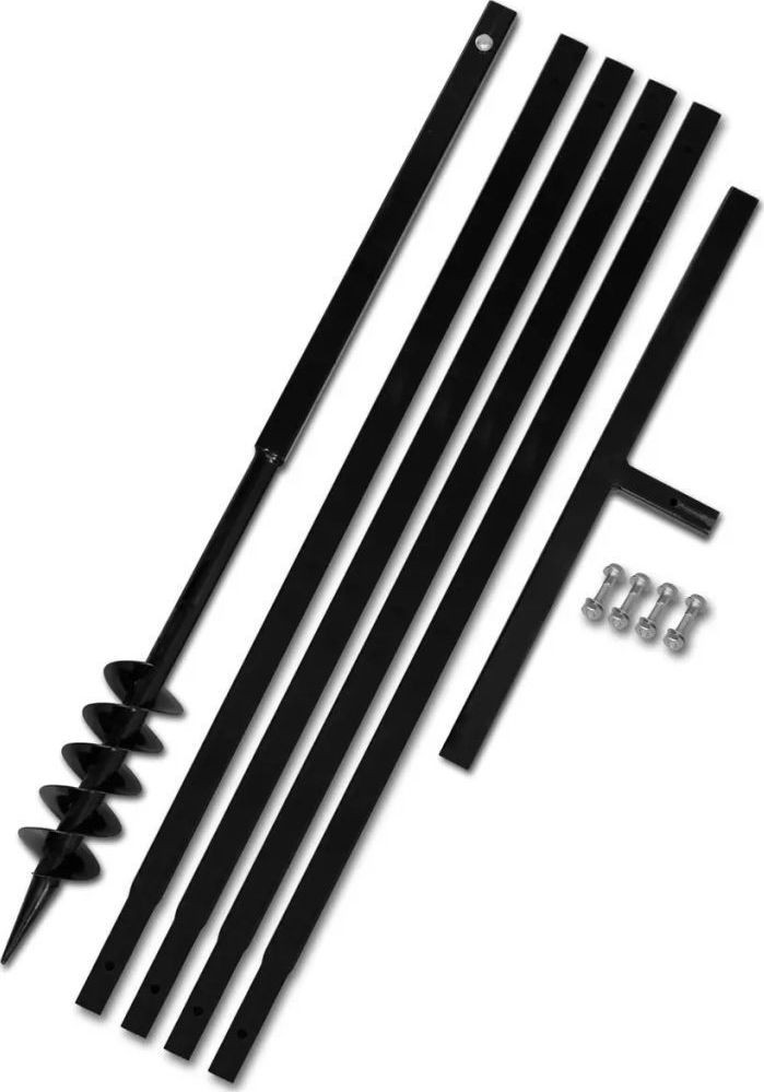 vidaXL Erdbohrer mit Griff, 80 mm, ausziehbar, 5 m, Stahl