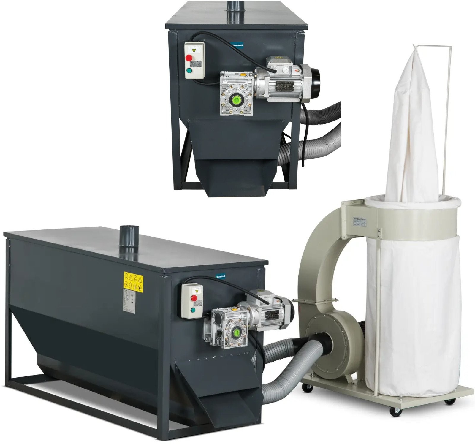 Kühler zur Temperaturreduzierung von Pellets bis zu 300 kg/h, 400 V, 1500 W Kühler zur Temperaturreduzierung von Pellets bis zu 300 kg/h, 400 V