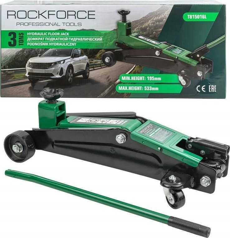 Rockforce Hydraulischer Werkstattheber 3 t (min. Hubhöhe 195 mm, max. Hubhöhe 533 mm)