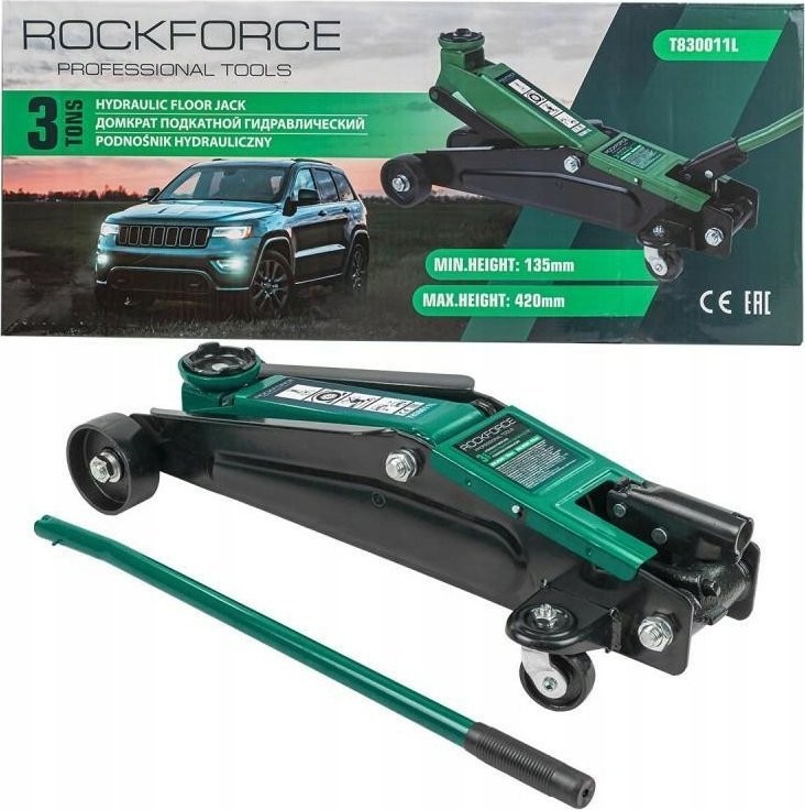Rockforce Hydraulischer Werkstattheber 3 t (min. Hubhöhe 135 mm, max. Hubhöhe 420 mm)