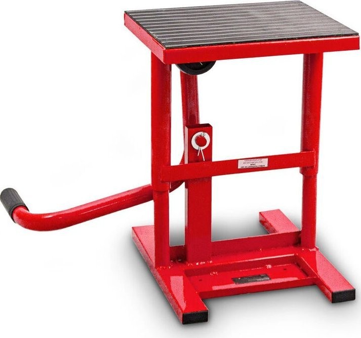 Motorradheber, Tragkraft bis zu 150 kg, höhenverstellbar, Farbe: rot, stabil und robust