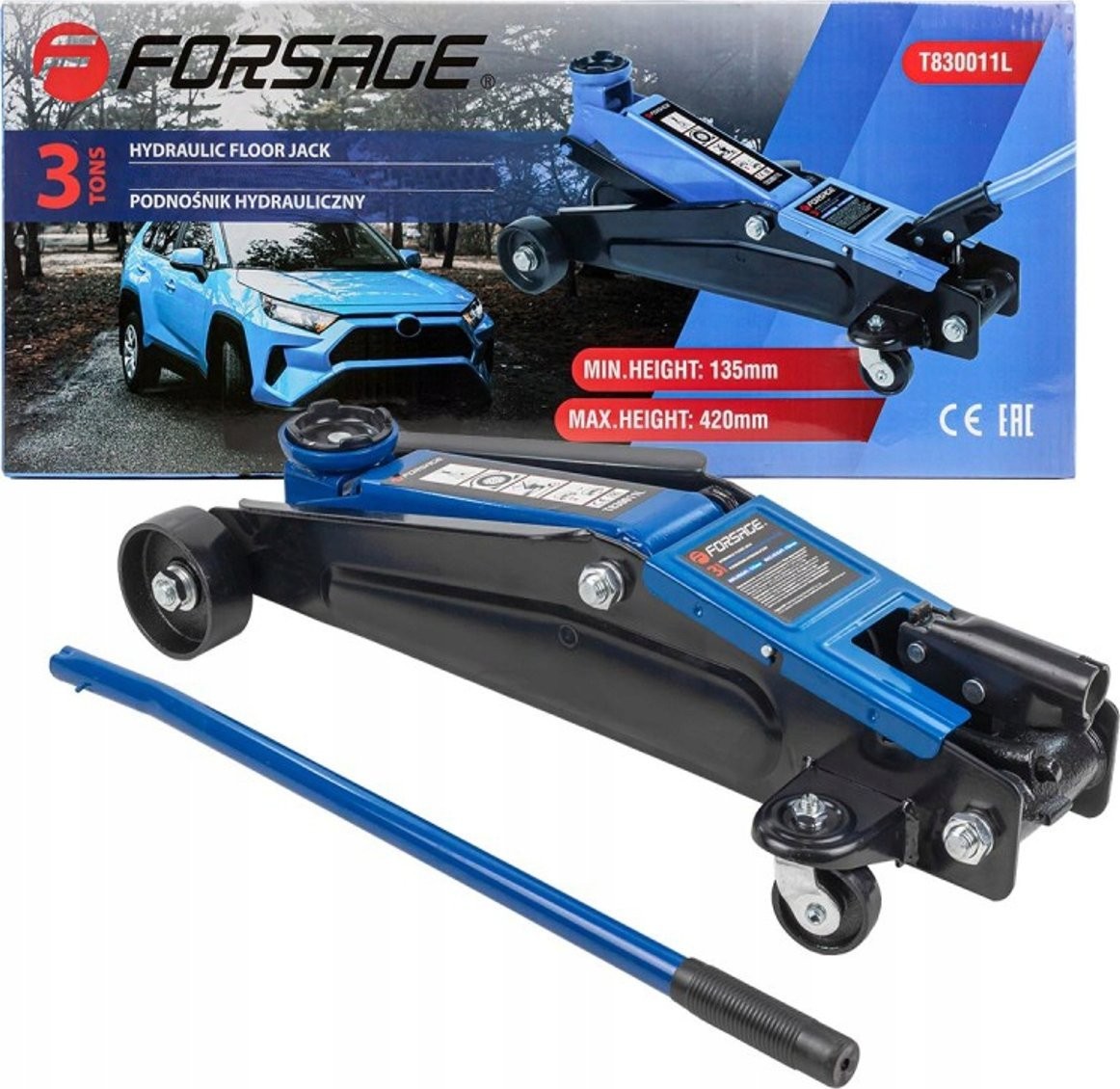 Forsage Hydraulische Werkstatthebebühne 3 t (min. Hubhöhe 135 mm, max. Hubhöhe 420 mm)