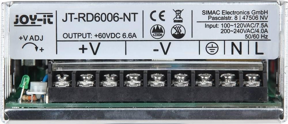 Joy-IT Joy-it Joy-IT Industrielles Netzteil, Konstantspannung (Wert: 4736932) 60 V/DC (max.) 6,6 A (max.) 400 W
