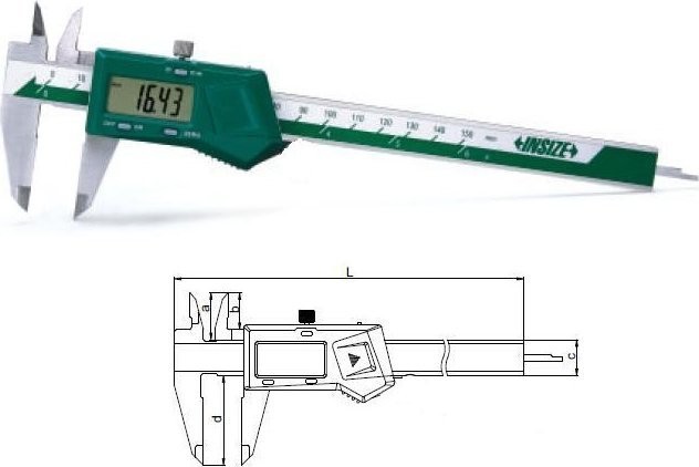 Insize Elektronischer Messschieber MAUa mit Schraube 300 mm / 0–12" INSIZE (1108-300W)