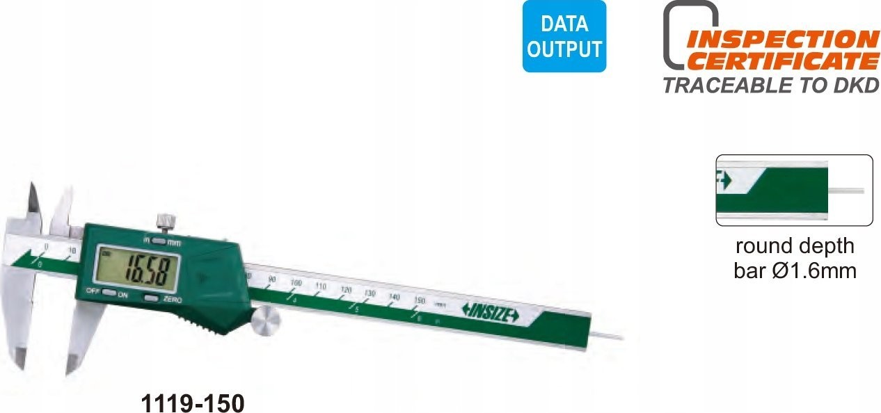 Insize Messschieber  150 digital   6 3V/RD1.6 Rolle