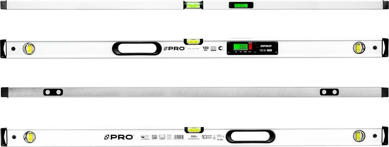 PRO-Wasserwaage PRO900 mit elektronischer Anzeige und Magneten, 120 cm