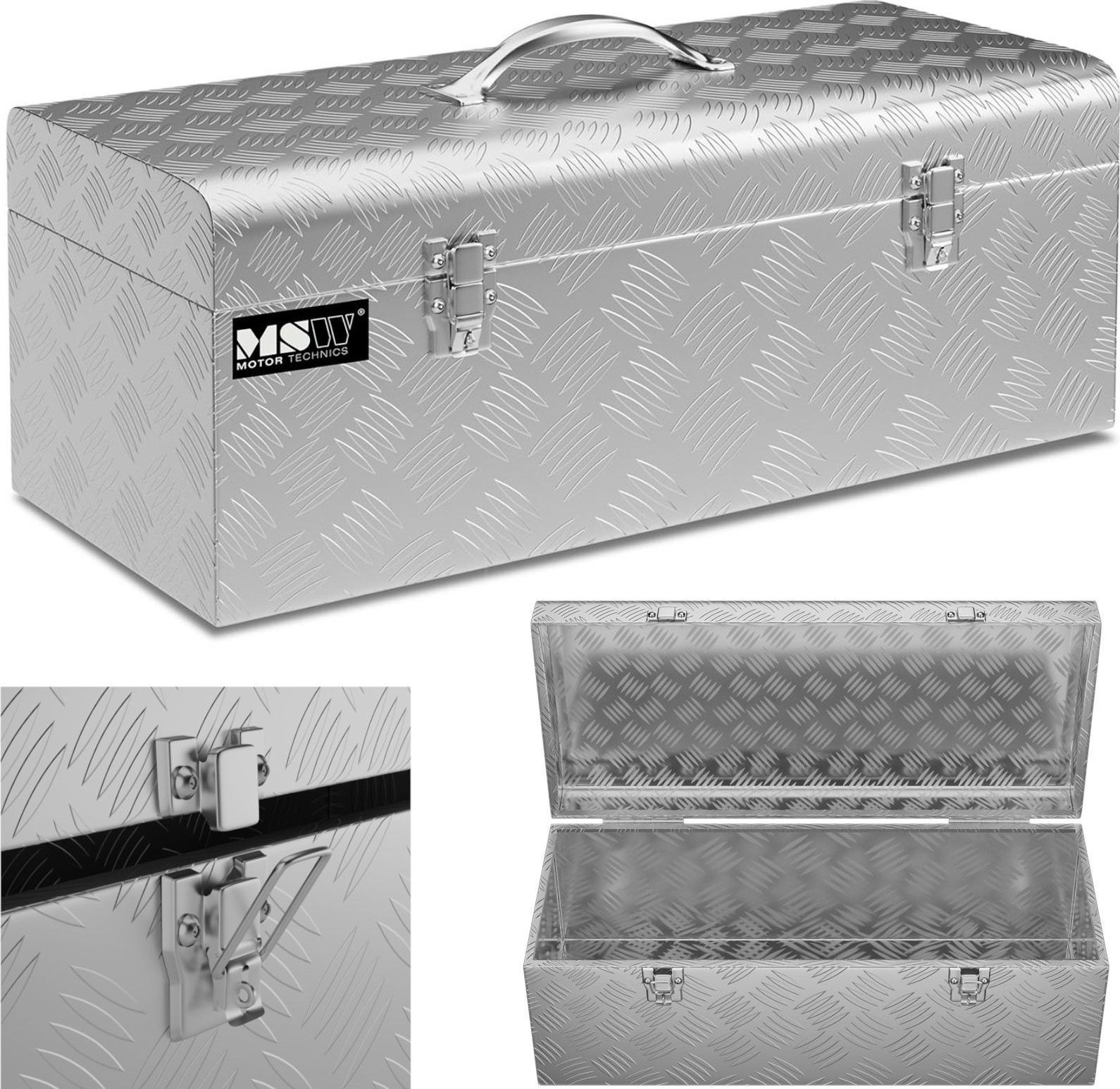 MSW Werkzeugkoffer aus Aluminium, 31 l, 58 x 25,5 x 25,5 cm Werkzeugkoffer aus Aluminium