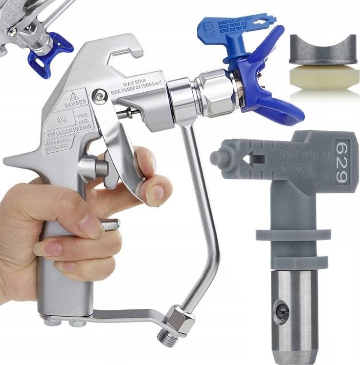 Rosfix Rosfix Farbspritzpistole Rosfix UltraSpray mit 2-Finger-Auslöser PM2PRUS04 mit Schutzkappe + Rosfix Hi-Flow 629-Spritzdüse