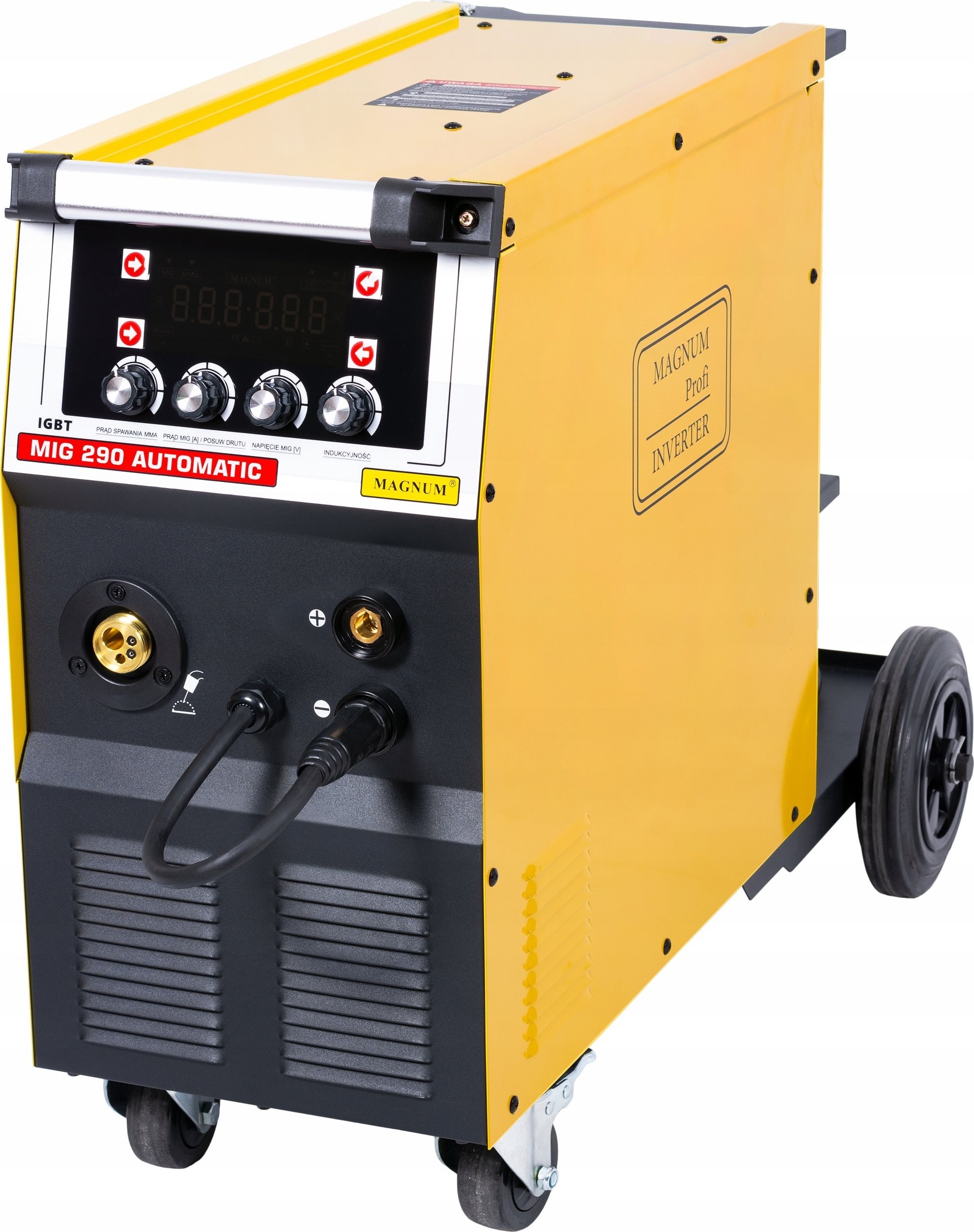 Magnum HALBAUTOMATISCHES SCHWEISSGERÄT SPAW.INV. MIG-290 AUTOMATIC v2 MMA, 230 V – 230 A/60 %, 400 V – 280 A/60 %, 4x4, 230/400 V, MB24/5, GP50, MIT, D300