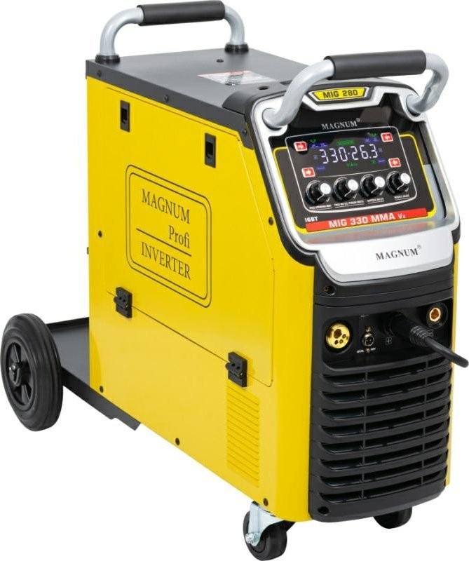 Magnum HALBAUTOMATISCHES SCHWEISSGERÄT INV. MIG-330 MMAV2 IGBT 4X4, 330 A/60 %, 400 V, MB24/5, GP50, MIT, KABEL, MMA, SCHLAUCH, W16 5P