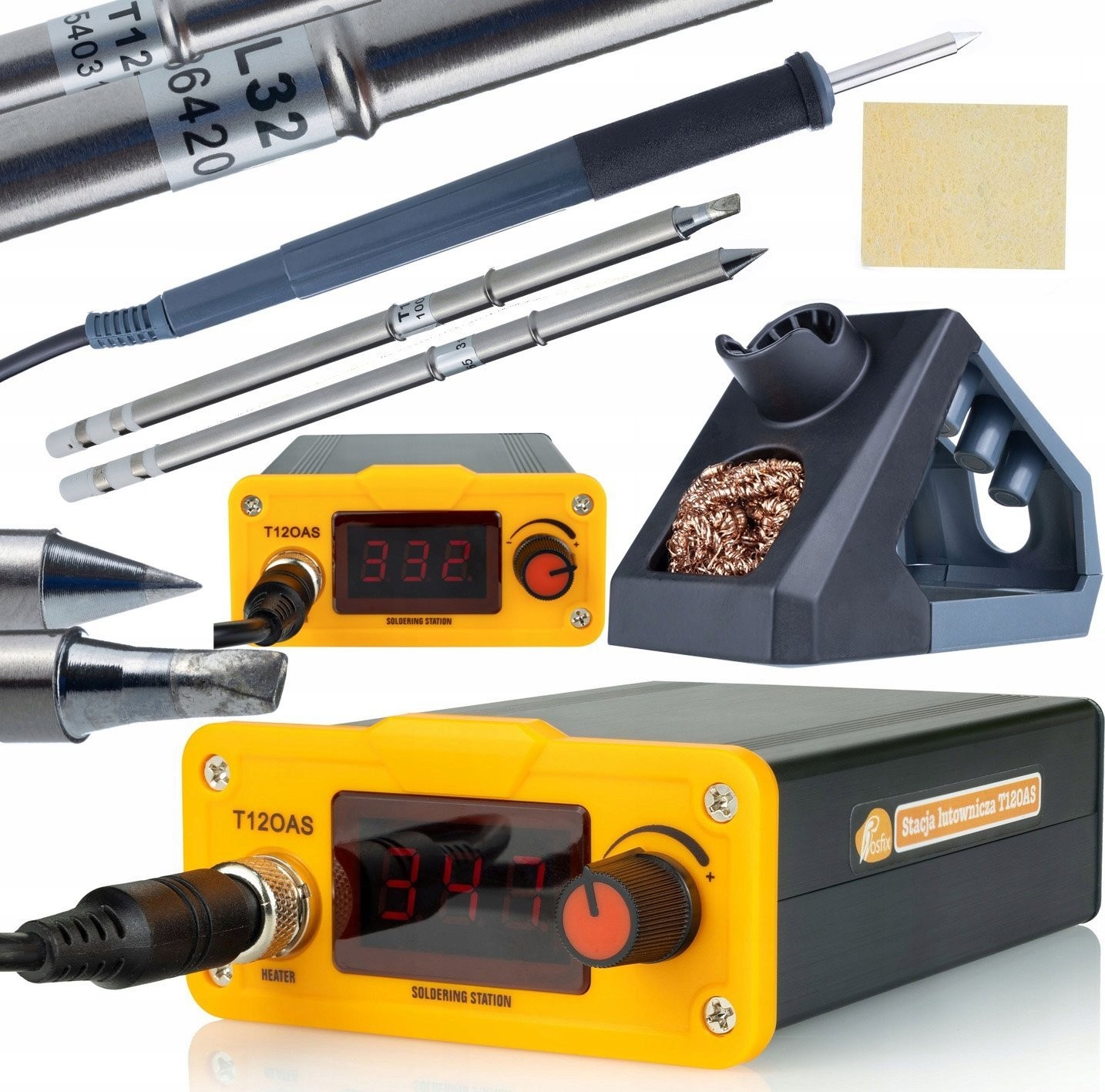 Rosfix Rosfix Lötstation für T12-Lötspitzen Rosfix Orange Akbash Standard T12OAS + Lötspitze mit integriertem Heizelement T12-B +