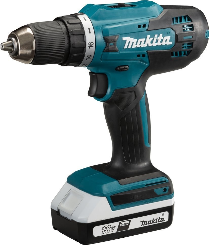 Makita DF488D002, Pistolengriffbohrmaschine, schlüssellos, 1,3 cm, 1400 U/min, 3,6 cm, 1,3 cm