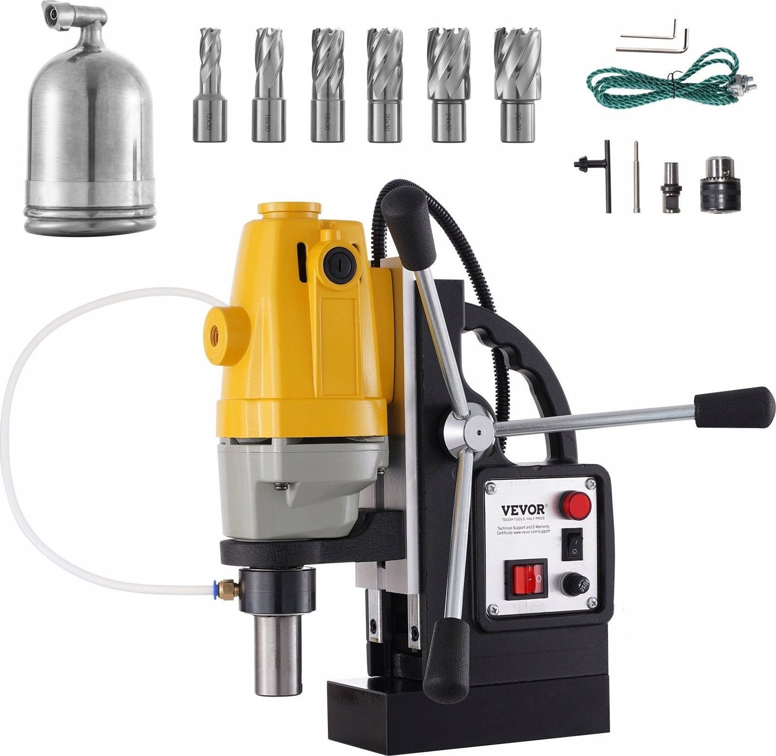 Tragbare Magnetbohrmaschine, Kernbohrmaschine, 1100 W, 6 Bohrer, Ringfräser