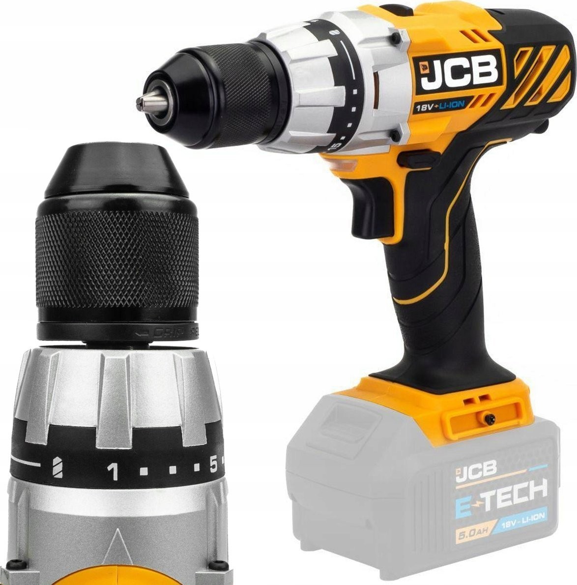 JCB-Bohrmaschine Akku-Bohrmaschine 18 V, 45 Nm (ohne Akku)