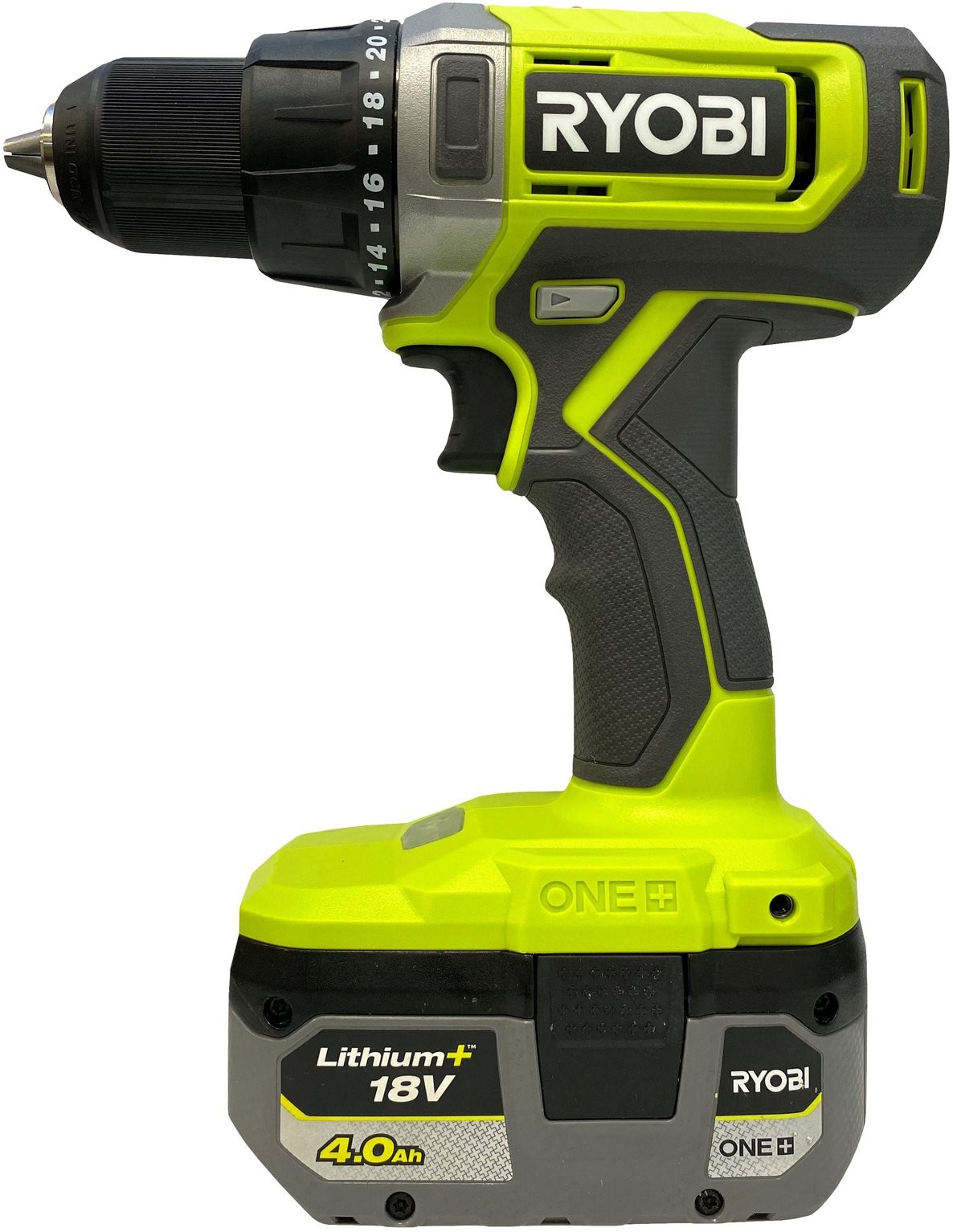 Akku-Bohrschrauber RYOBI ONE+ RDD18-2C42S, 18 V, 2,0+4,0 Ah Li-Ion, 52 Nm