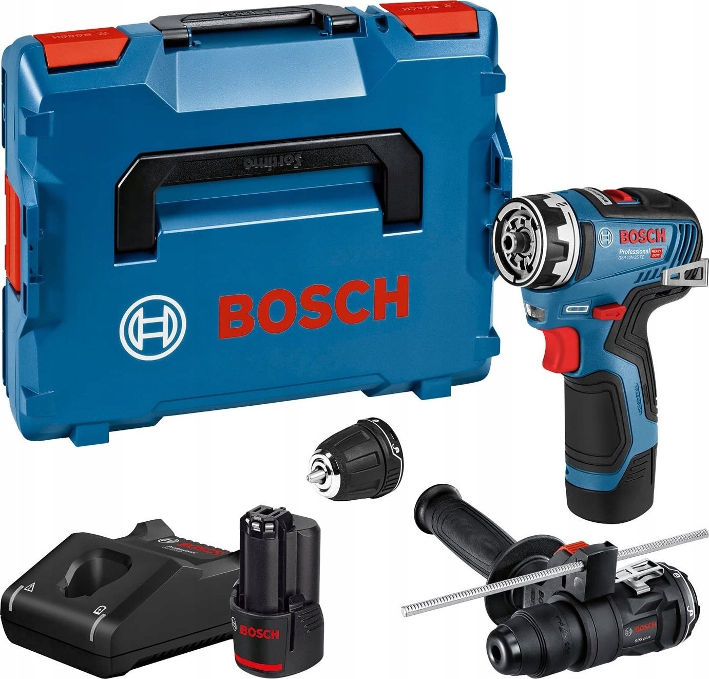 Bosch Akku-Bohrschrauber GSR 12V-35, 12 V, 2 Akkus à 3 Ah (06019H3009)