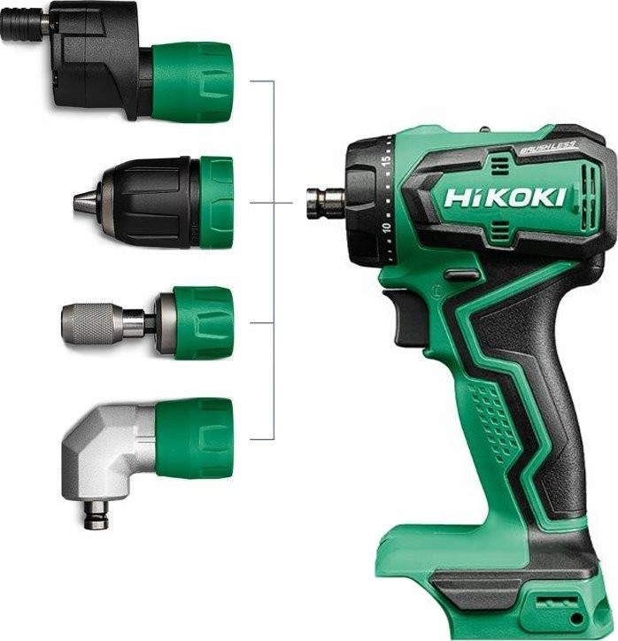 Hikoki-Bohrschrauber HIKOKI.SCREWDRIVER 18V   DS18DDQWSZ 55 Nm 2x5,0 Ah BL mit austauschbaren Aufsätzen HITSYSTEM