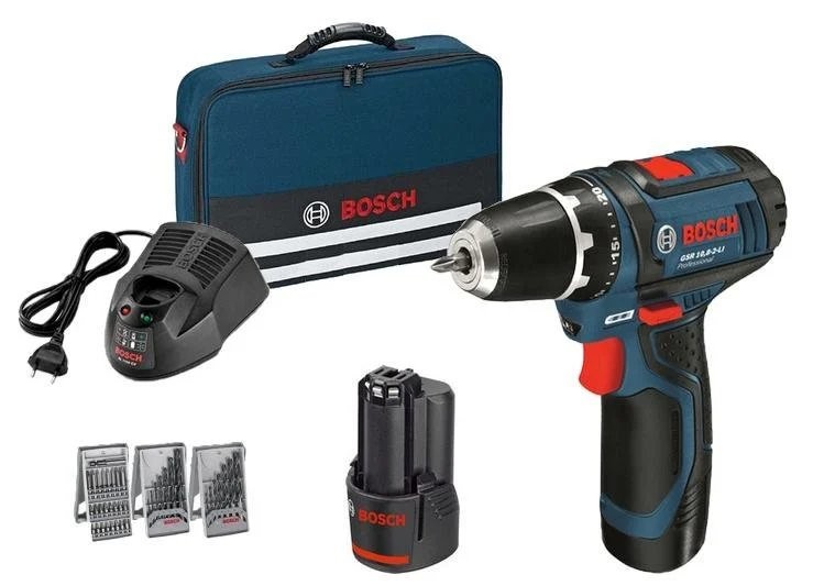 Bosch Akku-Bohrschrauber GSR 12V-15, 12 V, 2 Akkus à 2 Ah (0615990GB0)