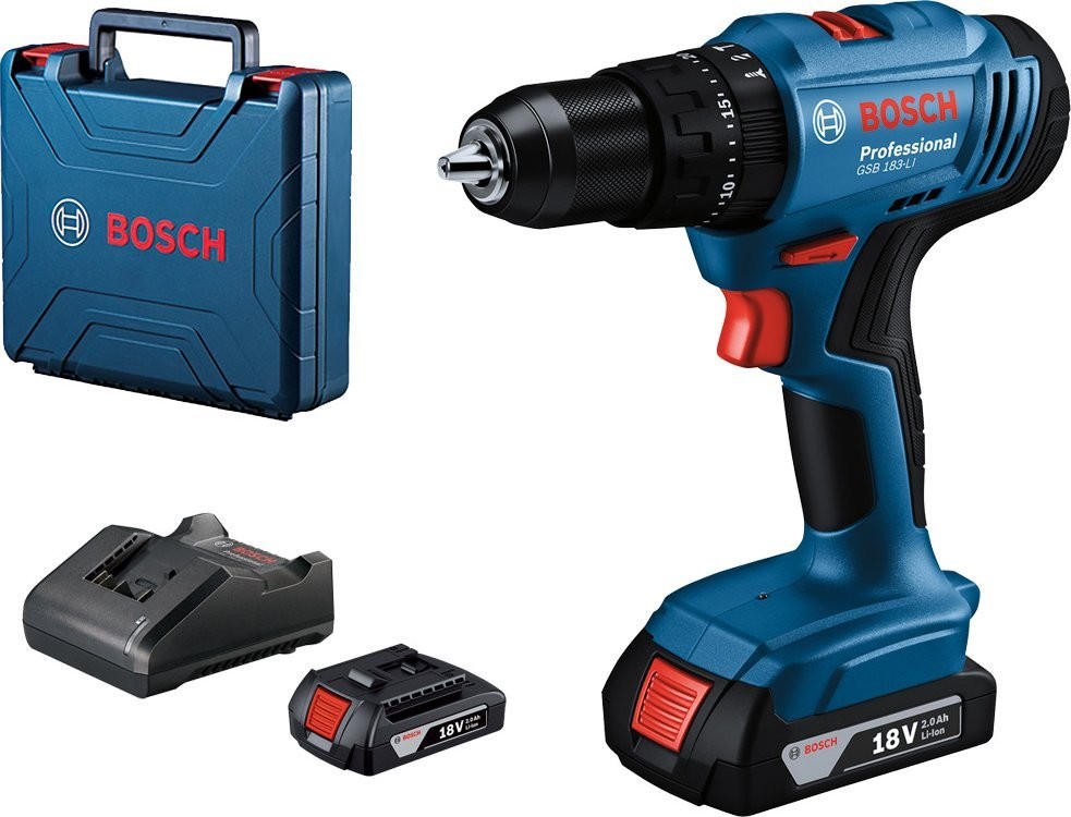 Bosch Akku-Bohrschrauber GSB 183-LI 18 V, 2 x 2-Ah-Akku