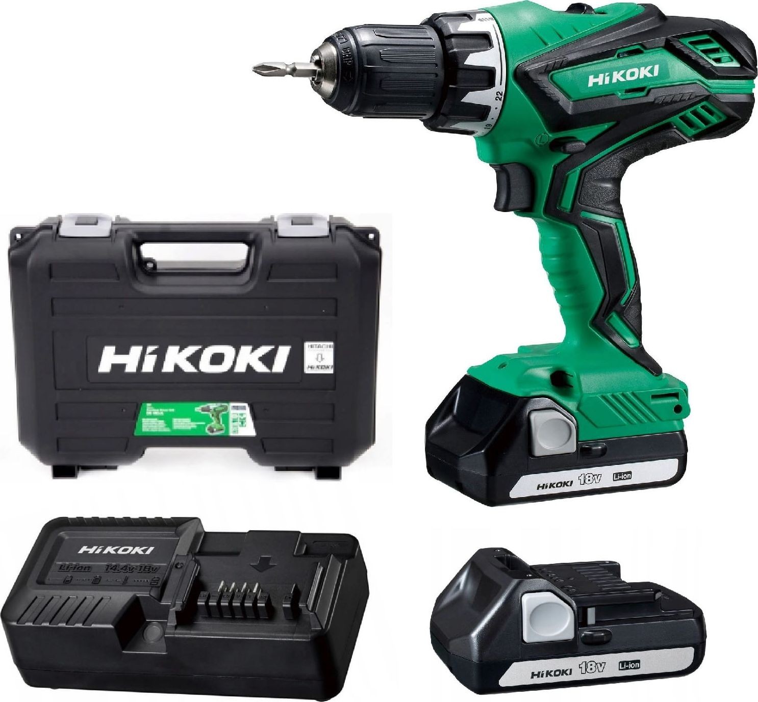 Bohrschrauber Hikoki DS18DJL WCZ 18 V, 2 Akkus à 1,5 Ah