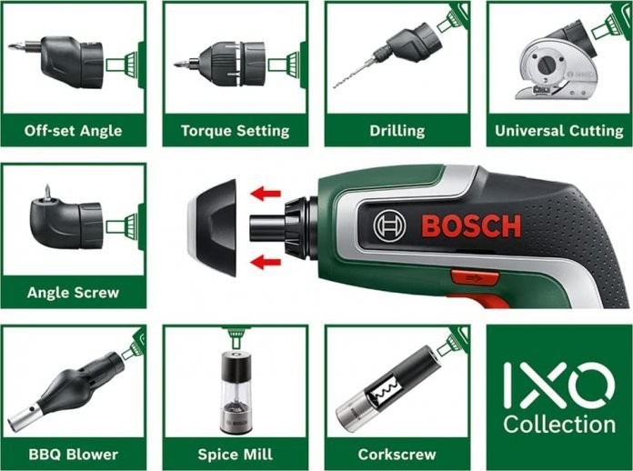 bosch powertools Bosch Akku-Schrauber IXO 7 Set, 3,6 V (Farbe: SCHWARZ, Li-Ionen-Akku 2,0 Ah)