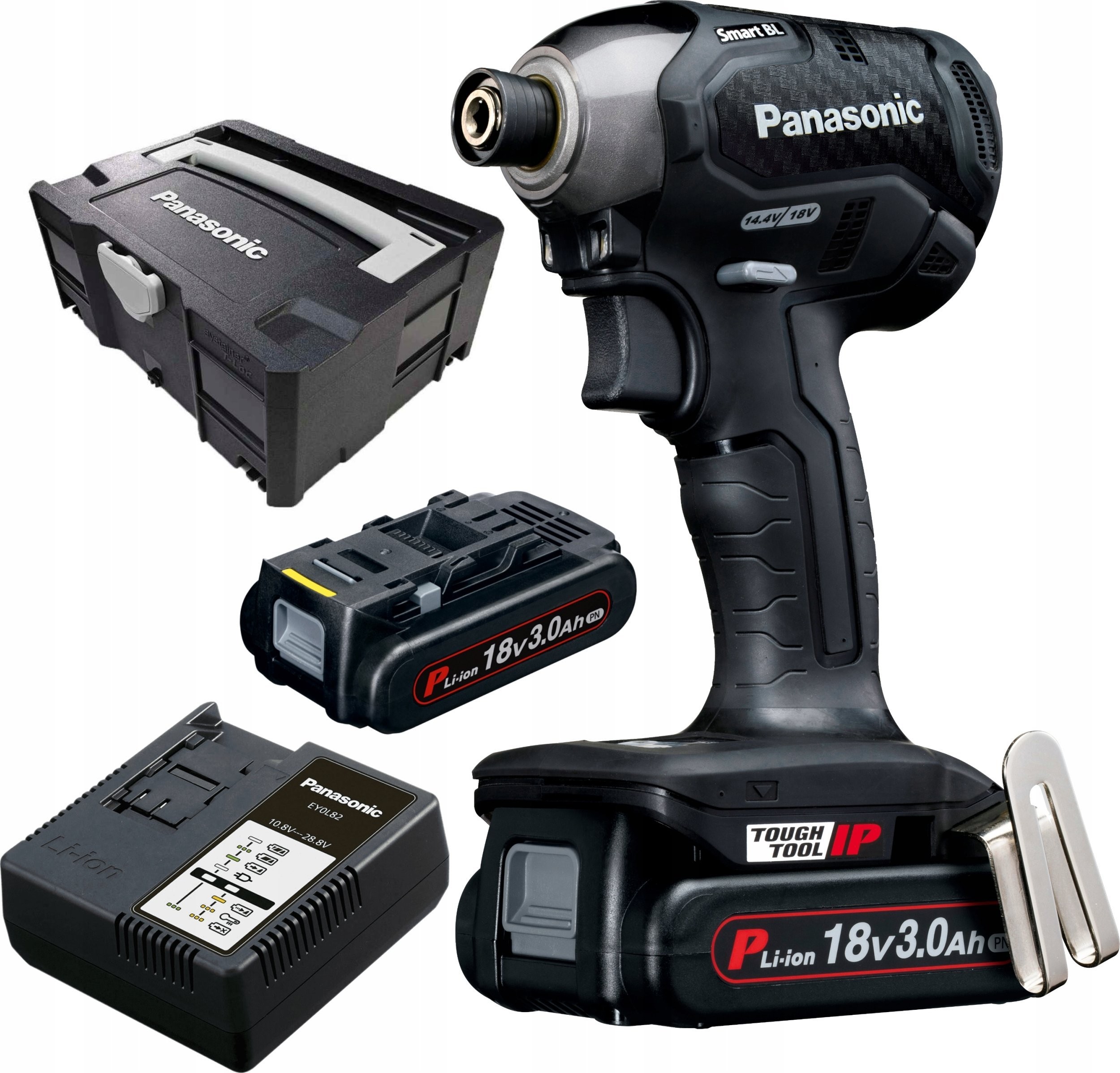 Panasonic 18-V-Schlagschrauber Panasonic EY76A1 + Systainer + 2x 3,0 Ah + Ladegerät