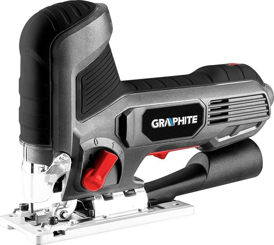 Graphite-Stichsäge (600 W, Hubzahl 800–3000 U/min, mit Griff am Gehäuse)