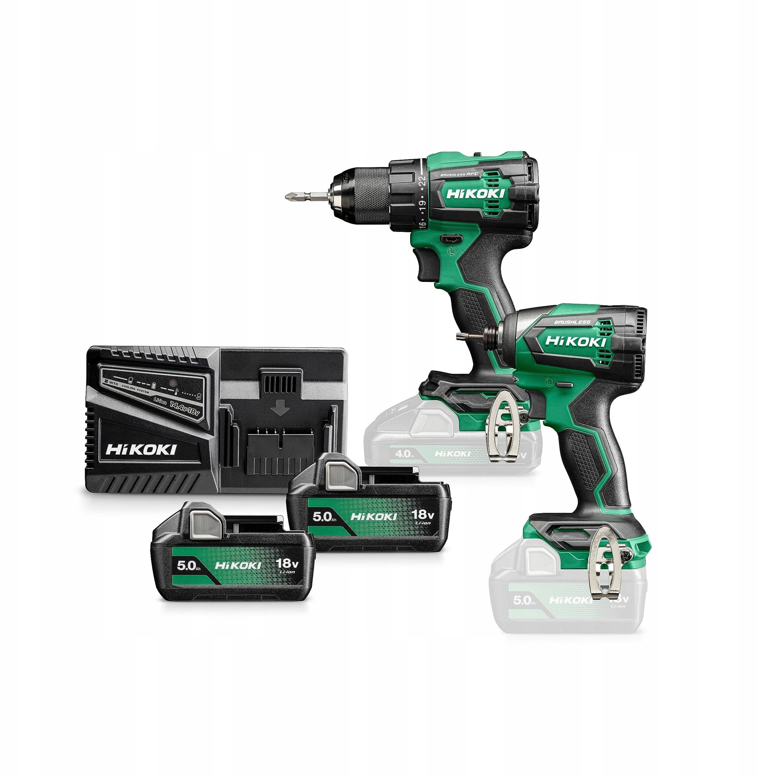 HIKOKI.SET 18 V KC18DE WBZ (DS18DE + WH18DE) 2x5,0 Ah HSC