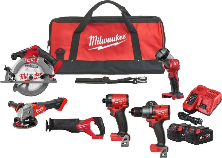 Milwaukee 10-teiliges Elektrowerkzeug-Set (M18 FPP6G3-502B)