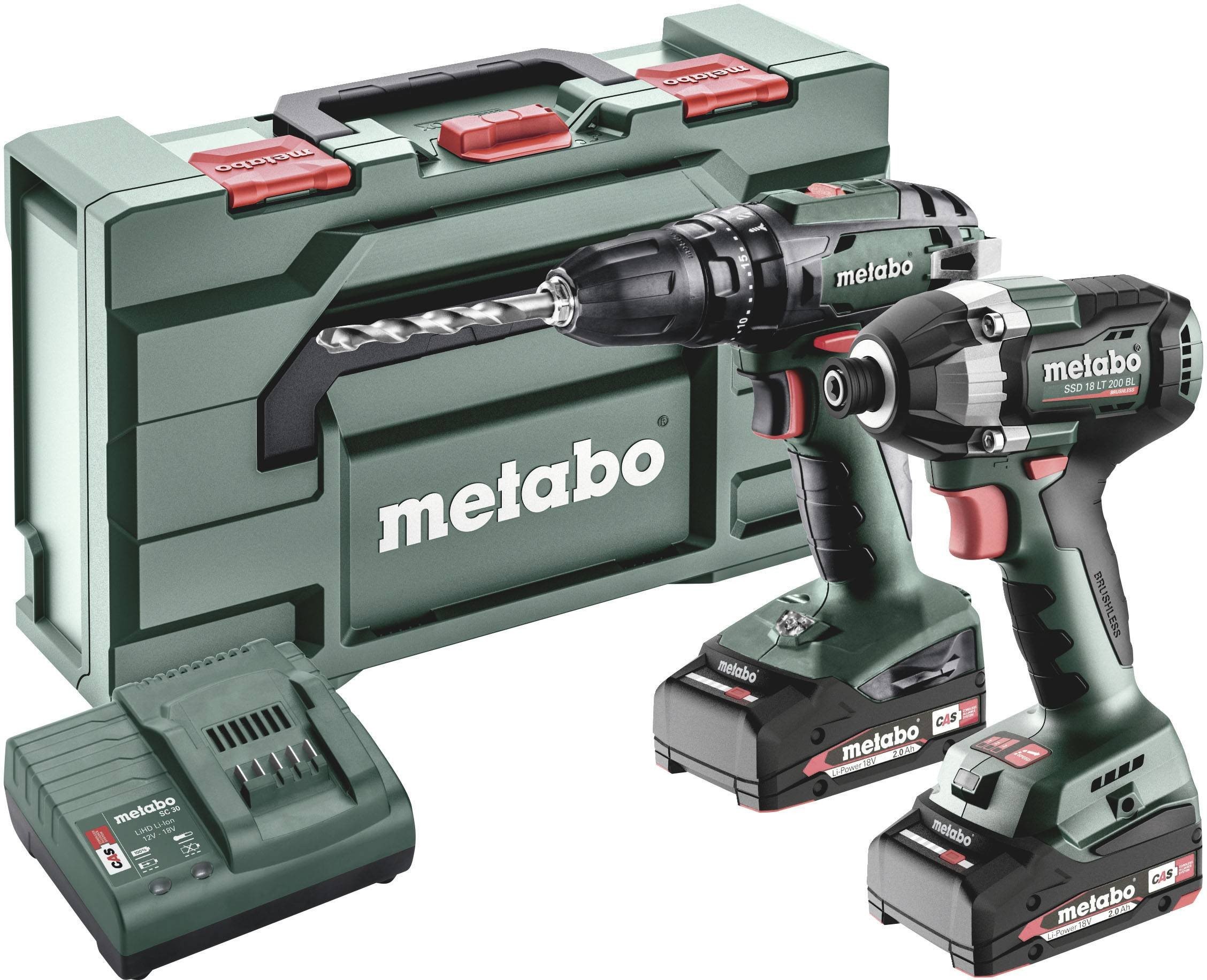 Metabo Combo-Set SB 18 + SSD 18 LT 200 BL – Akku-Schlagbohrschrauber, Akku-Schlagschrauber inkl. Akku, inkl. Ladegerät (685197000)