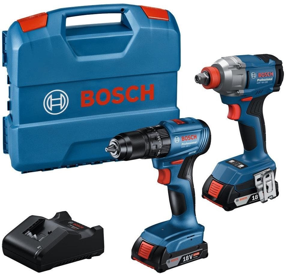 BOSCH 18-V-KOMBISET (GDX 18V-285 + GSR 185-LI) 2x2,0 Ah L-CASE