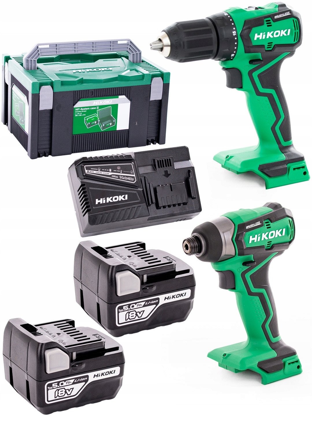 HIKOKI.SET 18 V KC18DD WBZ (DV18DD + WH18DD) 2x5,0 Ah HSC